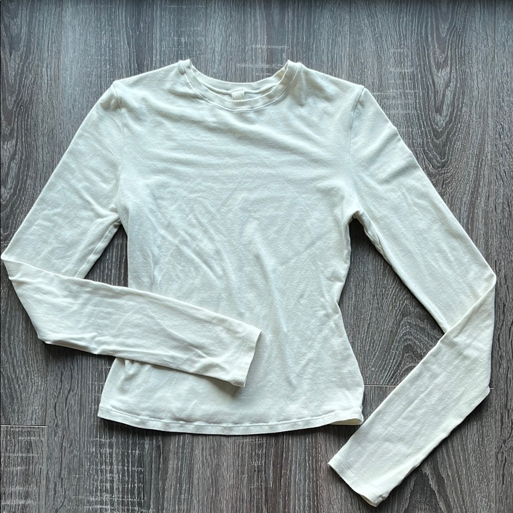 SKIMS Cotton Jersey Long Sleeve Tee - Bone